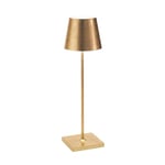 Zafferano, Lampe Poldina Pro avec Feuille d'Or, Lampe de Table Rechargeable et Sans Fil avec Contrôle Tactile, Utilisable comme Lampe d'Intérieur, Dimmer 2200-3000 K, Hauteur 38 cm