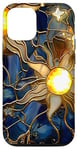 iPhone 13 Golden Sun Celestial Stained Glass Moon and Stars Case