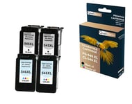 QUALITONER - 4 Cartouche compatible pour CANON PG-545 XL (x2) + CL-546 XL (x2) PG-545XL (x2) + CL-546XL (x2) Noir + Couleur pour Canon Pixma MG 3000 S