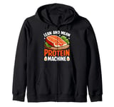 Lean and Mean Protein Machine Weight Lifting Zip Hoodie