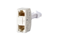 BTR Cable Sharing Adapter pnp 2 - Nätverks/telefon-splitter - RJ-45 (hona) till RJ-45 (hane) - 8.9 cm - grå (paket om 2)