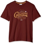 Columbia Men's T-Shirt, Leathan Trail Tee, Cotton, Red (Tapestry, Graphic 1), Size: XS, 1841933