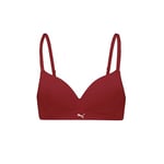 PUMA Women's Soft Padded Bra, Burgundy, C 70