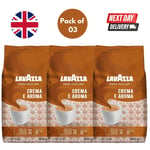 3x Lavazza Crema e Aroma 1kg Beans - Ideal for Coffee Machines & Espresso Lovers