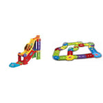 VTech Toot-Toot Drivers 3-in-1 Raceway, Toy Car racing Track for Boys and Girls & 148103 Toot-Toot Drivers Deluxe Car Track Set Baby Toy, with 30 Track Pieces