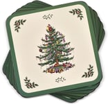 Portmeirion Home & Gifts Spode Christmas Tree Hardback Coasters, Set of 6 x 4"