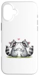 iPhone 16 Plus Valentines Day Racoons Love Animal Cute Mens Womens Kids Case