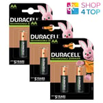 6 Duracell AA Rechargeable 2500mAh Batteries 1.2V HR6 NiMH 2BL Mignon Stilo New