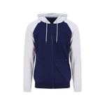 Just Hoods Baseball Zoodie - jacka - Oxford Navy/Heather Grey - XXL