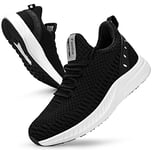 Feethit Femme Chaussures de Sport Running Air Respirant Chaussures de Course Légères Basket Fitness Gym Jogging Outdoor 42 Noir Blanche