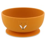 Trixie Silicone Bowl with Suction Mr. Fox - Non-Slip Baby Feeding Bowl - Strong Suction Base for Mess-Free Meals - Soft, Durable, and Easy to Clean - Perfect for Baby-Led Weaning & Toddlers