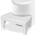 YHANEC Tabouret de toilette, pour adultes, tabouret de toilette, tabouret de salle de bain et enfants - Hauteur réglable de 15 à 21 cm - Blanc