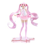 Hatsune Miku Anime Actionfigur Leksaker Sakura Miku Kaninöron Miku Långt Hår Flätor Miku Samlarobjekt PVC Modell Staty Figur Dockor Leksaker Fans Gåvor Cherry Blossoms