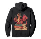 Red Dragon on Books - Epic Fantasy for Book Lovers Pullover Hoodie