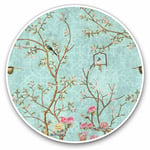 2 x Vinyl Stickers 25cm - Vintage Oriental Style Nightingale  Cool Gift #16318