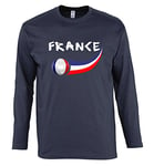 Supportershop T- Shirt Homme L/S Bleu Marine France Football, FR : M (Taille Fabricant : M)