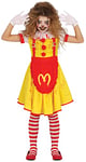 FIESTAS GUIRCA Costume Miss McKiller - Robe Jaune Clown Fou - Déguisement Halloween Fille 5-6 Ans