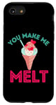 Coque pour iPhone SE (2020) / 7 / 8 You Make Me Melt Cône de crème glacée en forme de cœur pour la Saint-Valentin