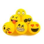 Blinkande Studsboll Smiley - 5.5 cm Gul