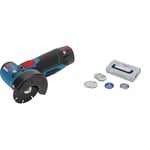 Bosch Professional 12V System meuleuse angulaire sans-fil GWS 12V-76 (3 disques à tronçonner, diamètre de disque : 76 mm) + 9 pièces 76mm-Disc Set + mini L-Boxx (pour GWS-12V, Ø 76 mm)