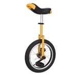 AHAI YU Kids Unicycle 16-inch Wheel for 7-12 Year Old, Adjustable Seat Wheel Unicycle for Your Daughter/Son, Girl/Boy (Color : YELLOWM)