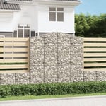 Maison Chic - Panier de gabions arqué Mur en gabion Clôture de gabion 200x50x200/220 cm Fer galvanisé 90233