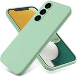 Coque pour Samsung Galaxy S24 FE,Étui de Protection Complète du Corps au Toucher Soyeux, Housse Doublure Douce en Tissu Microfibre, Étui pour Samsung Galaxy S24 FE-Vert