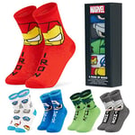 Marvel Chaussettes pour Garçons, Coffret de 5 Socks - Idée Cadeau Enfant (Multi, 30-35 EU)