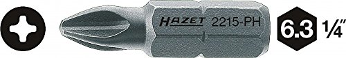 Hazet 2215-PH2 Embout-tournevis hexagone massif 1/4'' Taille PH2 longueur 25 mm