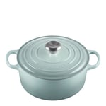 Le Creuset - Signature støpejernsgryte rund 24 cm 4,2L sea salt