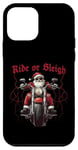 Coque pour iPhone 12 mini Ride or Sleigh Cool Biker Père Noël Vacances