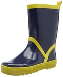 Playshoes Bottes En Caoutchouc Chaussure de sport nautique Mixte Enfant, Bleu Marine/Jaune, 28/29 EU