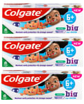 3x Colgate - BIG Magic Toothpaste 6+ Years - Changes Colour | Mint - 50ml