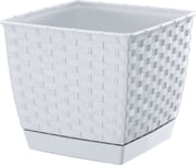 Prosperplast Firkantet Blomsterpotte Ratolla Square Drlk165-S449, Farge Hvit, Prosperplast, Mål 15,5X15,5X14 Cm