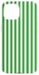 iPhone 15 Green and White Striped Line Pattern Trendy Minimalist Case