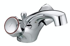 Bristan VAC DFBAS C MT Club Dual Flow Basin Mixer with Pop-Up Waste and Metal Heads - Chrome Plated
