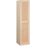 Sweeek - Armoire dressing cannage et effet bois. garde-robe 1 porte. 5 étagères H180cm