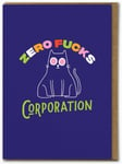 Lovely RUDE Birthday Greetings Card Zero F*cks Illustration Typographic Art