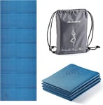 Avoalre Tapis Yoga Antidérapant et Pliable Tapis de Sport INDECHIRABLE Epais Tapis Yoga de Voyage pour Pilâtes, Gym, Aérobic, Stretching, Entraînement, Enfant et Femme avec Sac