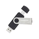 Tranzip Flip Duo 32gb Usb Type-a / Usb Type-c Sort, Flerfarget, Rustfritt Stål