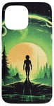 Coque pour iPhone 13 Pro Max Tête d'extraterrestre verte mignonne visage OVNI || Alien