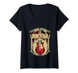 Womens Cool Rock & Roll Guitar Player Gifts for Music Lovers V-Neck T-Shirt