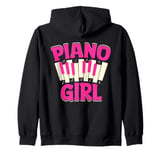 Music Lover Keyboard Pianist Funny Piano Girl Musician Gifts Zip Hoodie