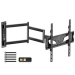 WHYFONE Support Mural TV à Extra Longue Portée 845mm, Support TV Mural Rotatif, Orientable et Inclinable pour Téléviseurs 26-65 Pouces Plasma OLED LCD Incurvés/Plats jusqu'à 35kg, Max VESA 400x400mm