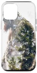 Coque pour iPhone 12/12 Pro Bigfoot Figurine Sasquatch Yeti Nature Double exposition Art