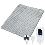 Electric Heating Pads,Heated Pad for Back Pain Muscle Pain Relieve,6 Heat Level Settings-Auto Shut Off,Machine Washable(Silver Gray, 24"X20")