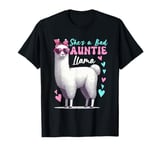 She's A Bad Funny Joke Auntie Cute Llama Mother's Day Farm T-Shirt