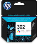2x HP 302 Colour Ink Cartridges For Officejet 3830 Inkjet Printer