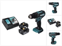 Makita DHP 485 RT akkuiskuporakone 18 V 50 Nm + 2x akku 5,0 Ah + laturi