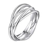 Supcare Irish Rolling Rings for Women Sterling Silver Five in One Rings Interlocking Wedding Band Fidget Rings Size V 1/2